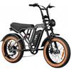 PVY A20 - Bicicletta elettrica da uomo, 20 x 4,0 pollici, Fat Tire con motore da 250 W, coppia 100 Nm, batteria da 48 V 20 Ah, portata da 25 km/h fino a 80 km, 7 marce, per adulti