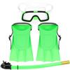 HEMOTON Set da Snorkeling per Maschera e Pinne, Verde Chiaro | Adatto a Piedi 25-30 Yard, Silicone e Plastica, per Allenamento in Piscina e Uscite in Mare