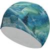 FJQWKLF Cappello da nuoto con motivo cielo stellato e fiocchi di neve boreali, antiscivolo, per uomo o donna, adatto a capelli lunghi o corti.