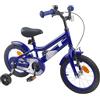KTHLBRH Bicicletta per Bambini 14 Pollici in Acciaio Blu Scuro per 3-5 Anni | Cerchi 14 pollici, sella anatomica, freni coaster, parafanghi, impugnature in gomma, telaio rigido