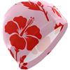 FJQWKLF Silhouette Red Flowers cuffia da nuoto per principianti Cuffia da nuoto impermeabile per capelli corti per donne Protezione capelli e riduzione a resistenza gorro de natacion para hombre