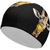 FJQWKLF Cuffia da nuoto unisex con giraffa e diamanti, adatta a uomini e donne con capelli corti o lunghi, alla moda.