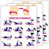Generic Tabella degli esercizi per addominali, 3 pezzi, poster per allenamento | Tabella di fitness per addome inferiore, per donne, atleti, principianti, professionisti, casa, ufficio, palestra, studio