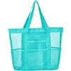 Generic Borsa da spiaggia a rete con chiusura lampo, 9 scomparti, grande conservazione a prova di sabbia, per viaggi, con custodia per cellulare, pratica per vacanze in famiglia