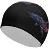 FJQWKLF Squalo balena con luci natalizie Cuffia da nuoto unisex Cappello da nuoto per uomo e donna Capelli corti e lunghi Cuffie da bagno alla moda