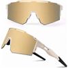 DUDUKING Occhiali da Sole Ciclismo Sportivi per Uomo e Donna con 3 o 5 Lenti Colorati Anti-UV Antivento Aviatore Specchio per Ciclismo Guida Pesca Running Golf Bici Moto