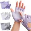 Vistnale Guanti Pilates con impugnature da donna|.Guanti Pilates con impugnature per donna | 3 paia Yoga, mezze dita antiscivolo con da allenamento traspiranti per palestra Ex