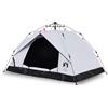 Generic Tenda a cupola 3 persone tessuto oscurante bianco a sgancio rapido con | Rivestimento in poliestere PU, cuciture nastrate, telo da terra, porta elettronica, pareti in rete, paravento, pieghevole