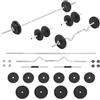 GBCDSWBR Set di manubri da 30 kg e manubri corti, cromato, per allenamento | Include 10 dischi, versatile allenamento della forza, chiusure a stella