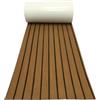 TOYANDONA Tappetino Antiscivolo per Ponte Yacht, Effetto Teak Sintetico | PVC Marrone, Superficie Testurizzata, Riduce Rumore e Isola, per Ambiente Marino e Piattaforma Bagno