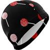 FJQWKLF Crazy Lollipop Red Black cappelli da bagno unisex per adulti con capelli corti, impermeabile, per donna, protezione dei capelli e riduzione a resistenza, gorros para natacion