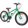 KTHLBRH Mountain Bike 24 Pollici 6-Velocità Verde Acciaio | Telaio in acciaio, forcella in acciaio, ruote in acciaio e gomma, sospensione rigida, singolo pignone