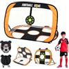 SEHAUSEU Set di 2 porte da calcio per bambini, 3 in 1, pieghevoli | Con zaino per il trasporto, set di allenamento da calcio pop-up, aste leggere in fibra di vetro, porta da calcio per il