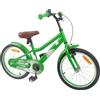 KTHLBRH Bicicletta per Bambini 18 Pollici Verde in Acciaio per 5-7 Anni | Telaio acciaio, ruote 18 pollici acciaio e gomma, freno tiro lineare e coaster, sella anatomica, parafanghi, 1 velocità,