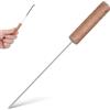 Toyvian Attrezzo per Innesco Pesce, Infila-Vermi Acciaio Inox 304 | Impugnatura in Legno di Pero, Punta Fine Precisa, per Carpe, Vermi Vivi, Mare e Molo