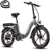 Fafrees Bici Elettrica Pieghevole, Ebike 250W 36V 20AH, Bicicletta Elettrica Donna Uomo, Fat Bike 20 Pollici Pedalata Assistita E-bike Città, 7 Velocità, F20+ EAPC，Grigio