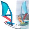 Generic Vela gonfiabile portatile per kitesurf, tessuto Oxford e vela da surf in PVC con pompa, base girevole a 360° e finestra di visualizzazione per giochi d'acqua