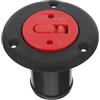 BESPORTBLE Tappo Serbatoio Carburante Marino Φ38mm in Plastica Nero Rosso | Chiusura Sicura per Rifornimento, Design a Catena, Installazione Facile su Serbatoi Rv e Yacht