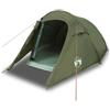 Generic Tenda Impermeabile per 3 Persone Verde Oliva con Oscuramento | Poliestere rivestito in PU, cuciture nastrate, bastoncini in fibra di vetro, tenda esterna rimovibile