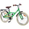 KTHLBRH Bicicletta per Bambini 18 Pollici Verde in Acciaio per 5-7 Anni | Telaio in acciaio, impugnature in gomma, sella anatomica, reggisella telescopico, manubrio e sella regolabili, freni classici