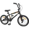 KTHLBRH BMX 16 Pollici Acciaio Nero per 5-8 Anni | Dimensioni 117x60x80 cm, altezza sella 63,5 cm, altezza telaio 25,4 cm, sospensione rigida, 1 velocità