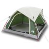 Generic Tenda da campeggio impermeabile a 4 persone in verde con poliestere e borsa | Poliestere con rivestimento in PU, idrorepellente, cuciture nastrate, telo di base, bastoncini in fibra di vetro, E-Port