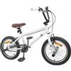KTHLBRH BMX 20 Pollici Acciaio Bianco per Oltre 9 Anni | Freni a tiraggio lineare, sella anatomica, reggisella telescopico, montaggio facile, uso outdoor