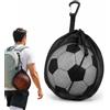 LYMISPIYA Rete per palloni, 1 palla, borsa portatile con moschettone, per calcio | Rete per palloni da calcio, basket e pallavolo con moschettone. Pratica borsa per palloni per allenamento