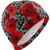 FJQWKLF Cuffia da nuoto per adulti Leopard Poppy Gray Red per capelli corti impermeabile per donna Protezione capelli e riduzione a resistenza gorros para nadar en piscina mujer
