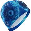 FJQWKLF Cuffia da nuoto impermeabile Blue Evil Eyes per uomo Cuffia da nuoto impermeabile per capelli corti per adulti Protezione dei capelli e riduzione a resistenza gorro de natación para hombre