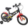 KTHLBRH Bicicletta per Bambini 14 Pollici in Acciaio Nero e Rosso | Bici da 3 a 5 anni, singola velocità, freno Caliper, parafango, reggisella telescopico, impugnature in gomma