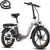 Fafrees Bici Elettrica Pieghevole, Ebike 250W 36V 20AH, Bicicletta Elettrica Donna Uomo, Fat Bike 20 Pollici Pedalata Assistita E-bike Città, 7 Velocità, F20+ EAPC，Bianco