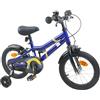 KTHLBRH Bicicletta per Bambini 16 Pollici in Acciaio Blu e Bianco, 1 Velocità | Freno a tiro lineare, parafango, reggisella telescopico, impugnature in gomma, ruote in acciaio e gomma, telaio 25,4 cm