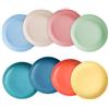 HSHTAM 8 piatti da campeggio in plastica, riutilizzabili, infrangibili, 8 colori, piatti da picnic riutilizzabili, piatti da campeggio per interni ed esterni, picnic e campeggio