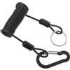MOBUTOFU Cordino Protettivo Arrotolato in Acciaio Inox Nero per Pesca | Accessorio Compatto a Molla, Accesso Rapido, Uso Costiero e Campeggio, per Anelli Chiave e Pinze