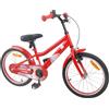 KTHLBRH Bicicletta per Bambini 18 Pollici in Acciaio Rosso per 5-7 Anni | Telaio in acciaio, freno lineare e coaster, sella anatomica, impugnature in gomma, parafanghi, 1 velocità, sospensione rigida