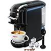 HIBREW Macchina da caffè Hibrew H2B, macchina da caffè multi-capsula 5 in 1, macchina caffè espresso, compatibile con cialde DG/Nes/K-cup/ESE/caffè macinato, arresto automatico, espresso perfetto, nero