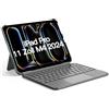 Inateck KB04122 - Custodia con tastiera per iPad Pro 11 2024, ACE Touch, ultra leggera, rimovibile, con touchpad, supporto verticale/orizzontale, QWERTZ, KB04122