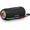 SPC Orbital Storm - Altoparlante Bluetooth portatile 60 W con luce LED a 360° | Durata batteria fino a 20 ore| Impermeabile IPX6 | True Wireless | USB, microSD e jack da 3,5 mm | Cinghia altoparlante