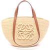 LOEWE Borsa a tracolla LOEWE Eclipse Basket M in pelle rafia beige marrone preconfe...