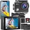 Yonvim Action Cam, 5K30FPS 30MP, Action Cam 40M, fotocamera subacquea, impermeabile, WiFi, 170°, ultra grandangolo, EIS