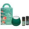 Purae kit aria di festa diffusore ultrasuoni bosco verde + sinergie 5 ml