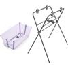 Stokke Vaschetta Bagnetto Neonato con Supporto e Stand, Lavanda | Set completo bagnetto neonato: vaschetta, riduttore e stand pieghevole inclusi, dalla nascita fino a 4 anni.