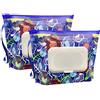 ULVBABI Contenitore portatile di piccole dimensioni (17,8 x 13,7 cm), dispenser di salviette riutilizzabili e ricaricabili, ecologico, pratico da viaggio per salviette per pannolini (fiore)
