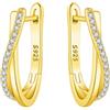CYMYSS Orecchini Oro Donna in Argento 925 Placcato Oro 18K, Orecchini Dorati Eleganti e Leggeri, Gioielli Donna per Uso Quotidiano, Occasioni Speciali e Regalo