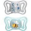 Chicco succhietto light azzurro silicone 2-6m 2 pezzi - CHICCO - 984910380