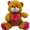 Peluche Orsetto alto 30 cm - beige con cravatta rosa