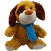 Peluche Cane alto 30 cm - marrone con sciarpa celeste
