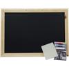 Lavagna nera per gesso con cornice in legno 35x25 cm con 6 gessetti e cancellino