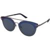 Police Halo 2 SPL349 0568 | Occhiali da Sole Graduati o Non Graduati | Prova Online | Unisex | Plastica | Tondi | Blu, Rutenio | Adrialenti
